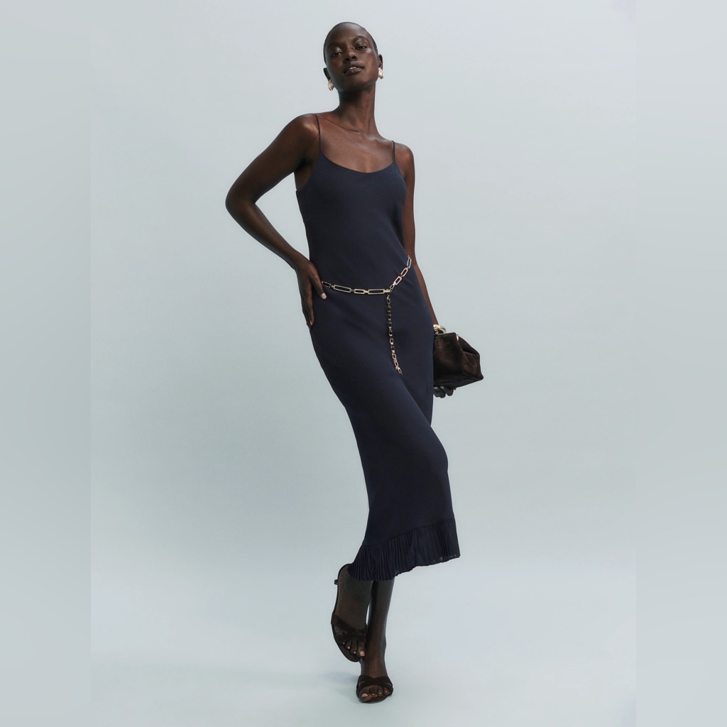 Reformation Suki Midi Dress In Navy